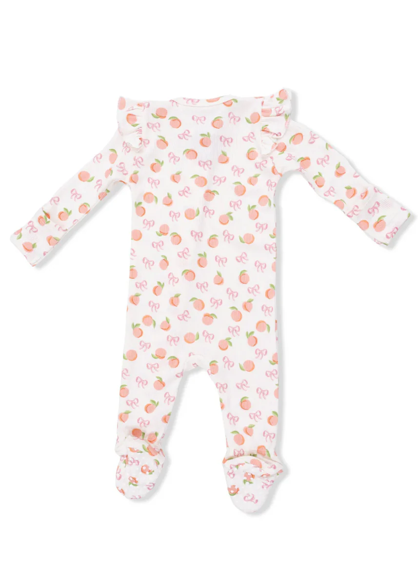 2-Way Ruffle Zipper Footie - Little Peaches - Image 2