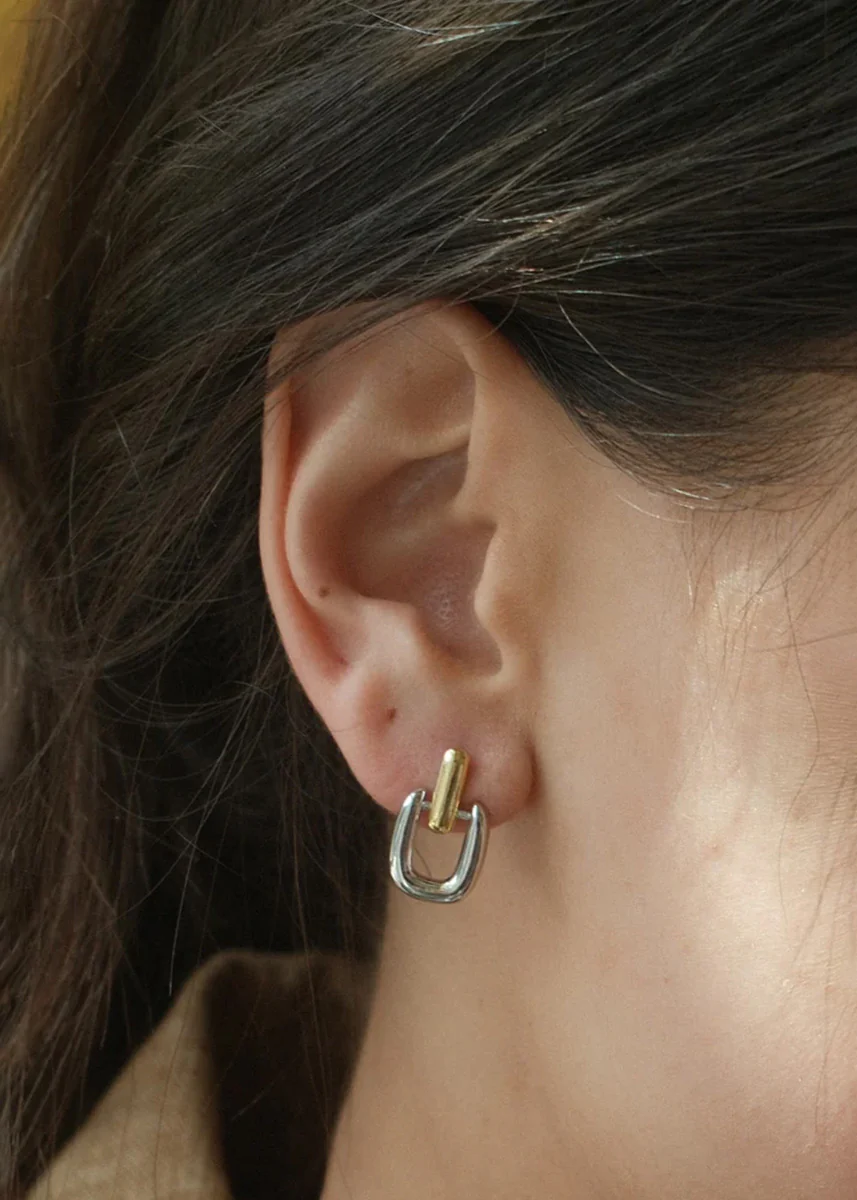 Alaia Mixed Metal Studs - Gold - Image 2
