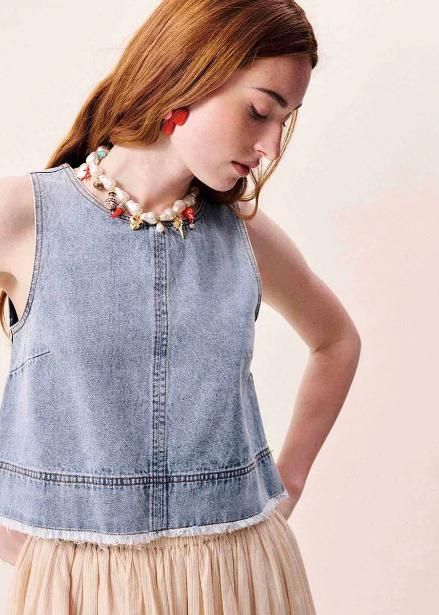 Aqualina Top - Bleu Jean - Image 4