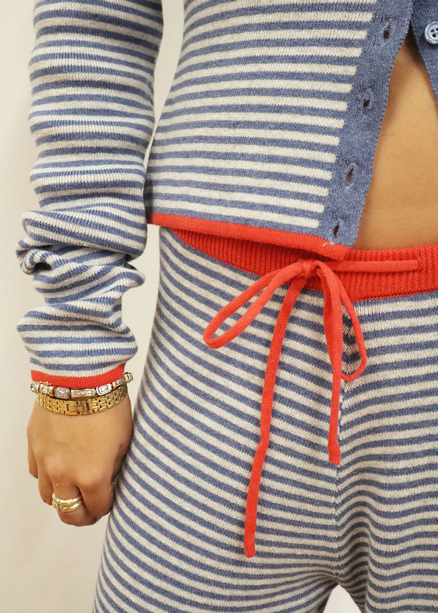 Bea Striped Wide Leg Pant - Marine - Image 6