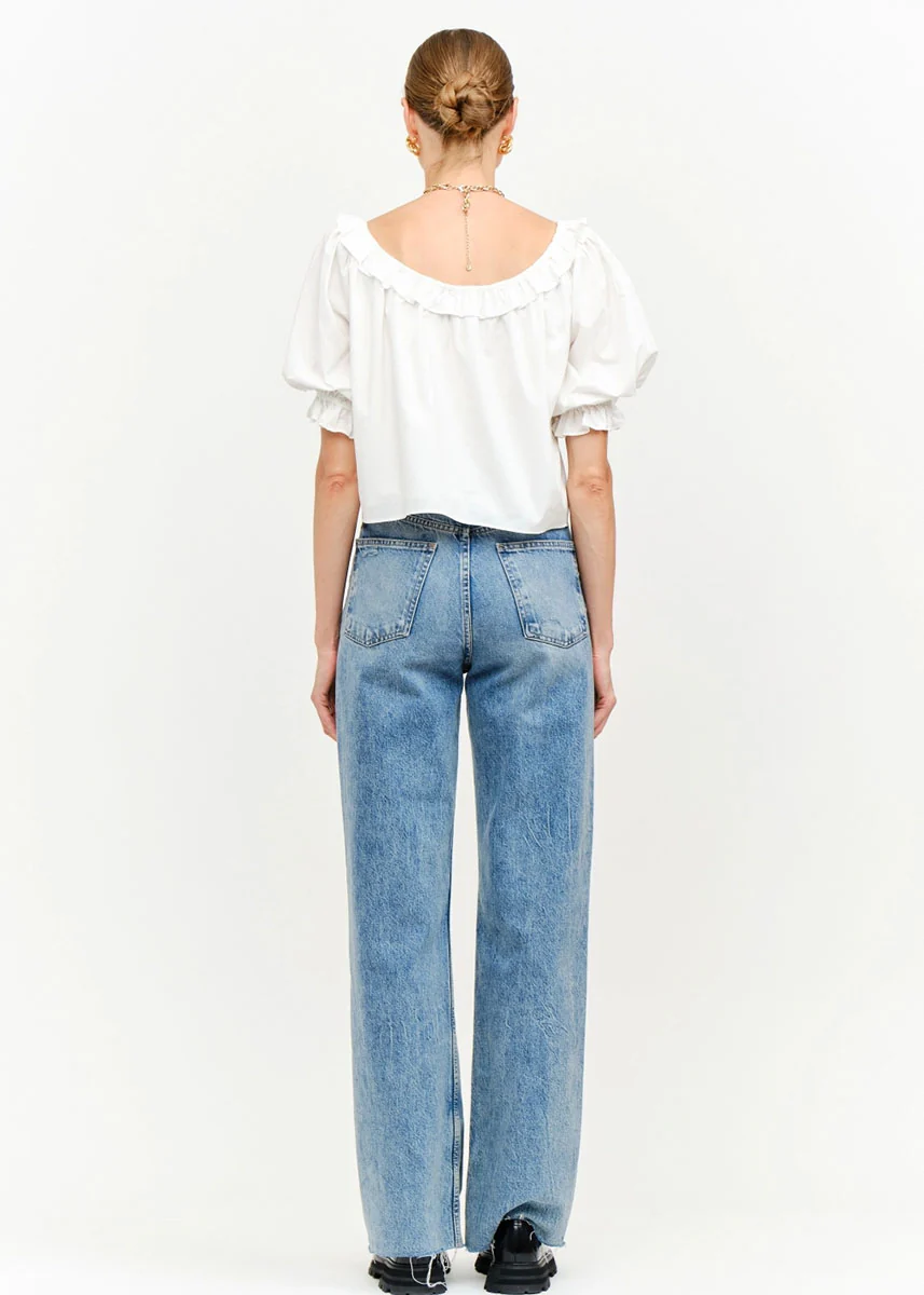 Bijou Puff Sleeve Top - Off White - Image 4