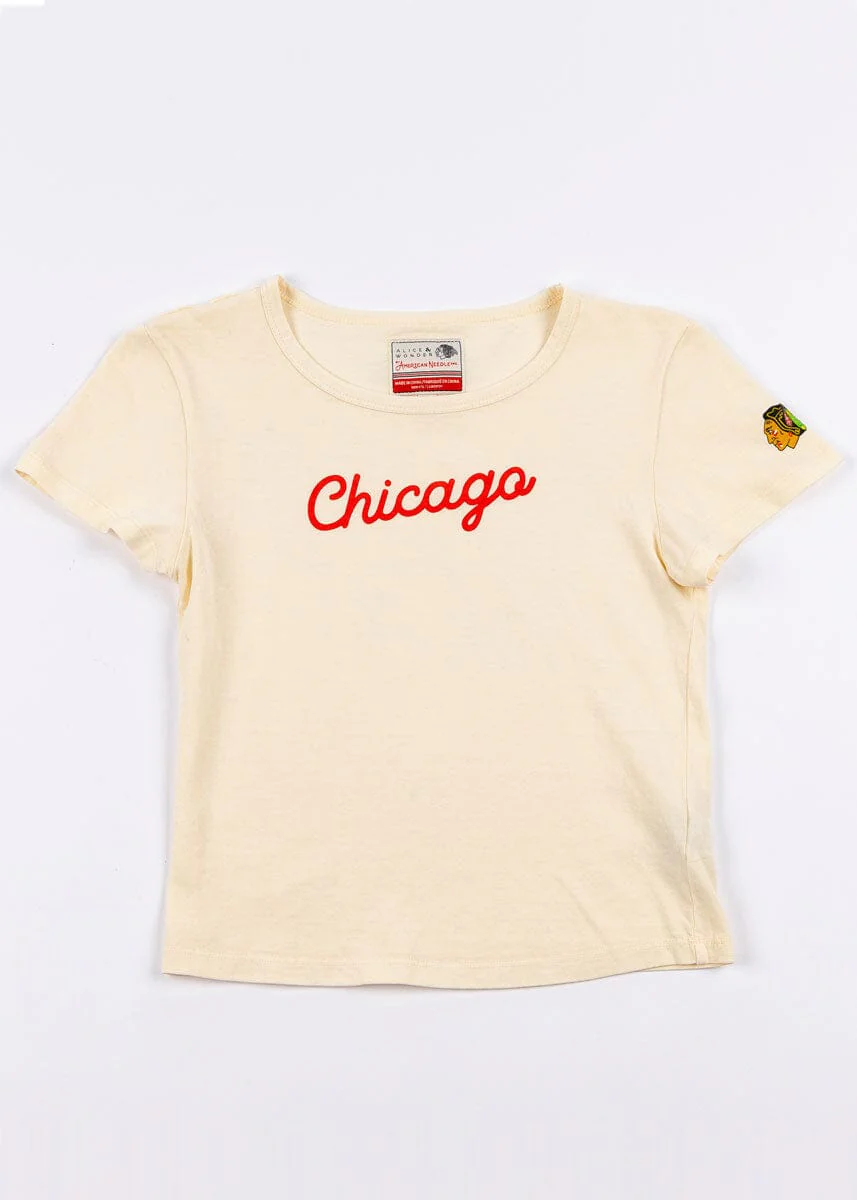Blackhawks Script Baby Tee - Cream - Image 2
