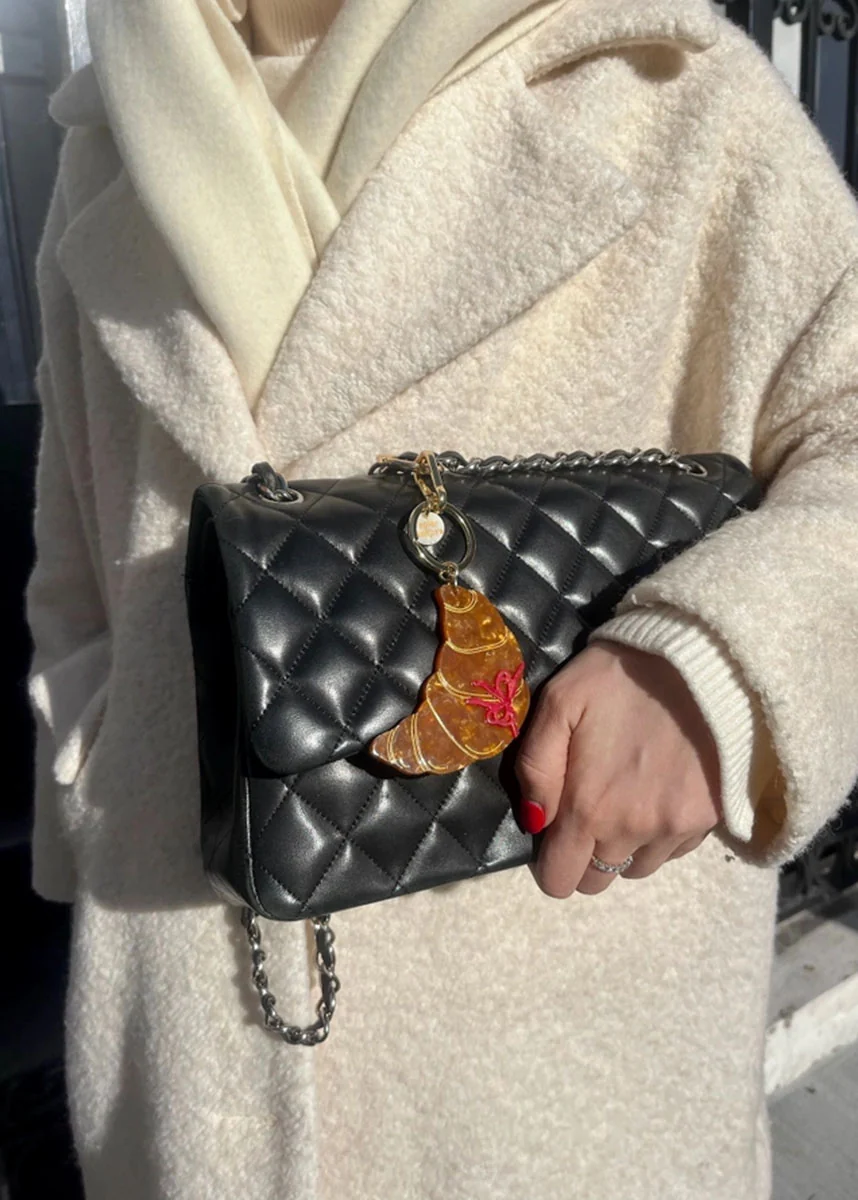 Bow Croissant Bag Charm Keychain - Image 2
