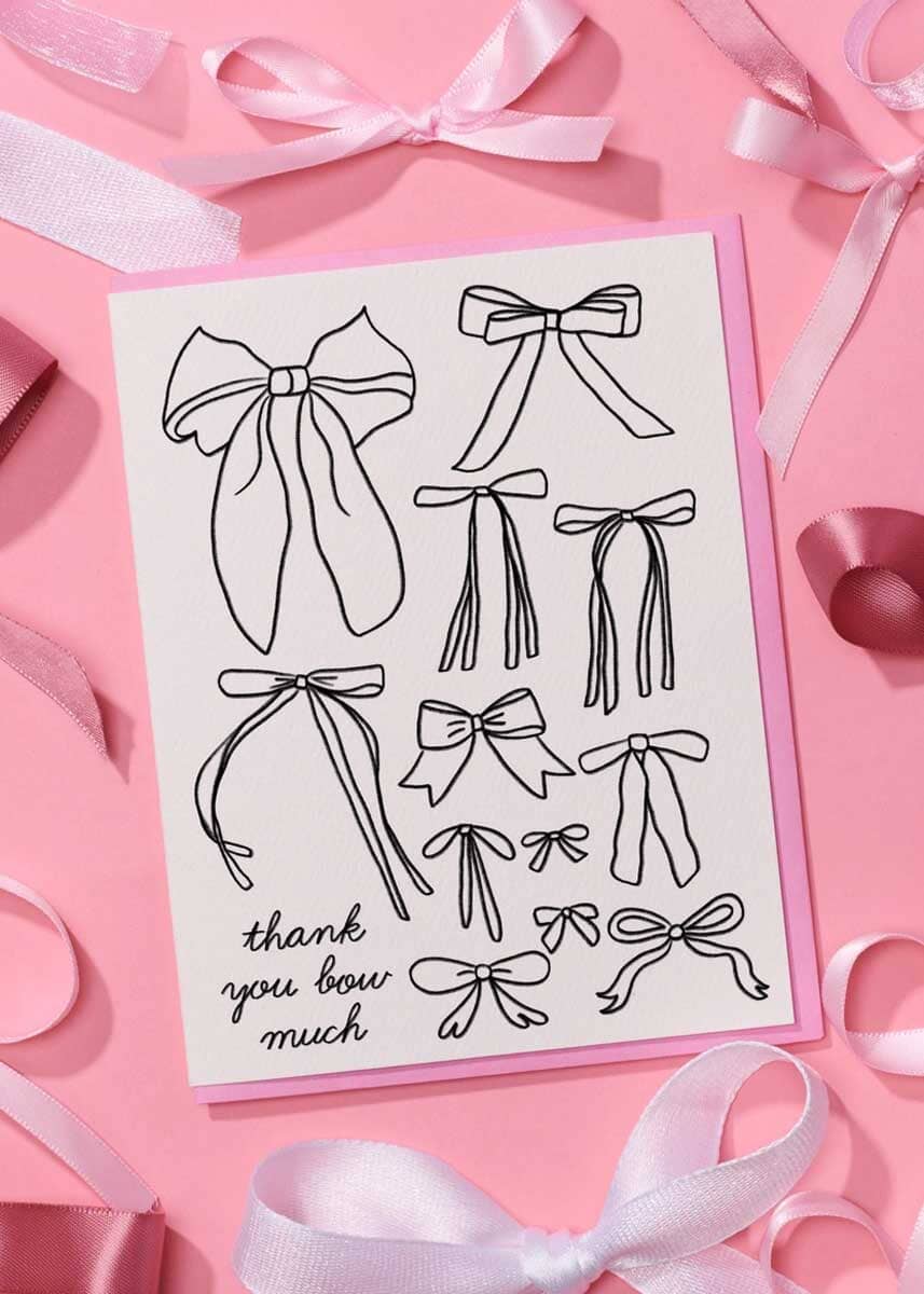 Bow Girly Thank You Card - Image 2