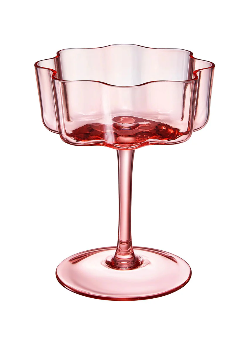 Bright Flower Wave Coupe Cocktail Glass - Image 2
