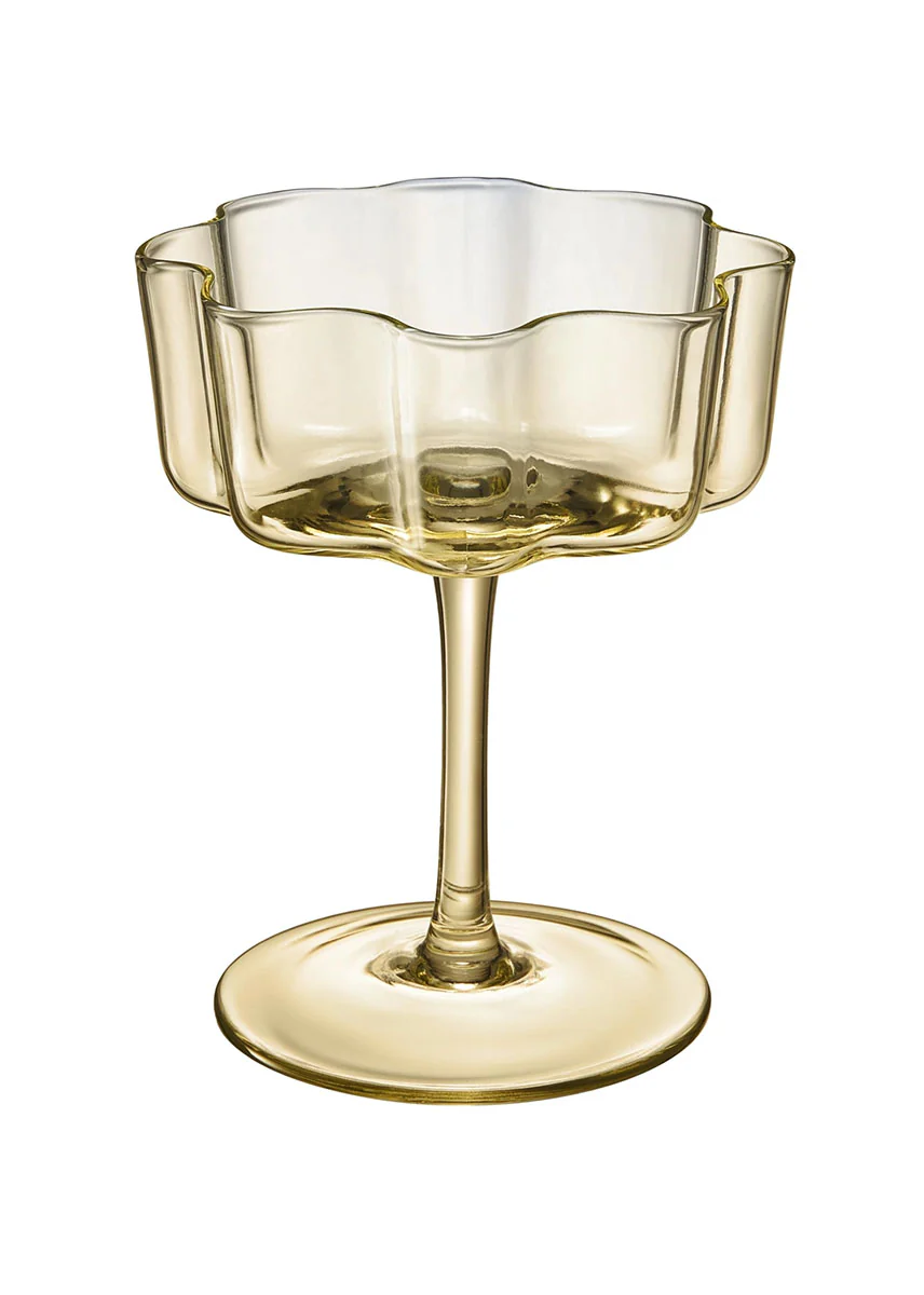 Bright Flower Wave Coupe Cocktail Glass - Image 5