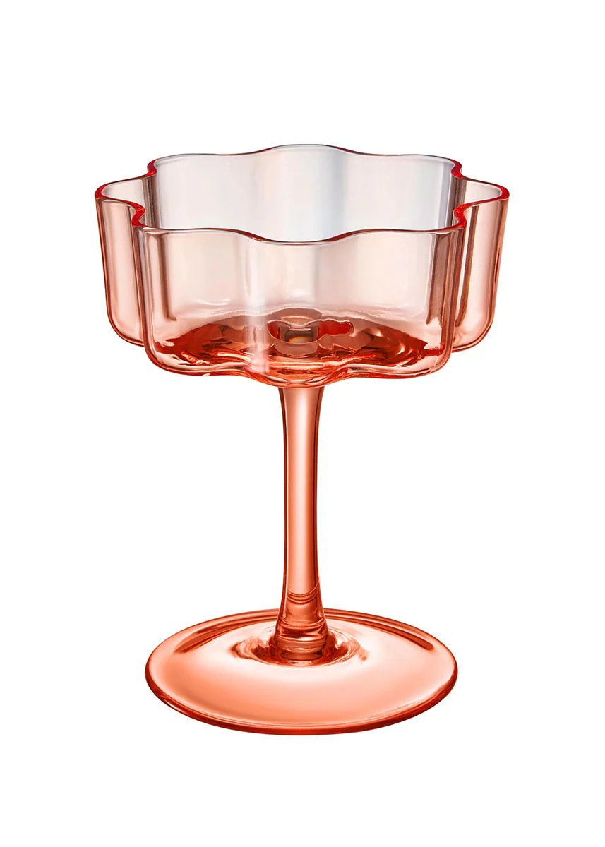 Bright Flower Wave Coupe Cocktail Glass - Image 6