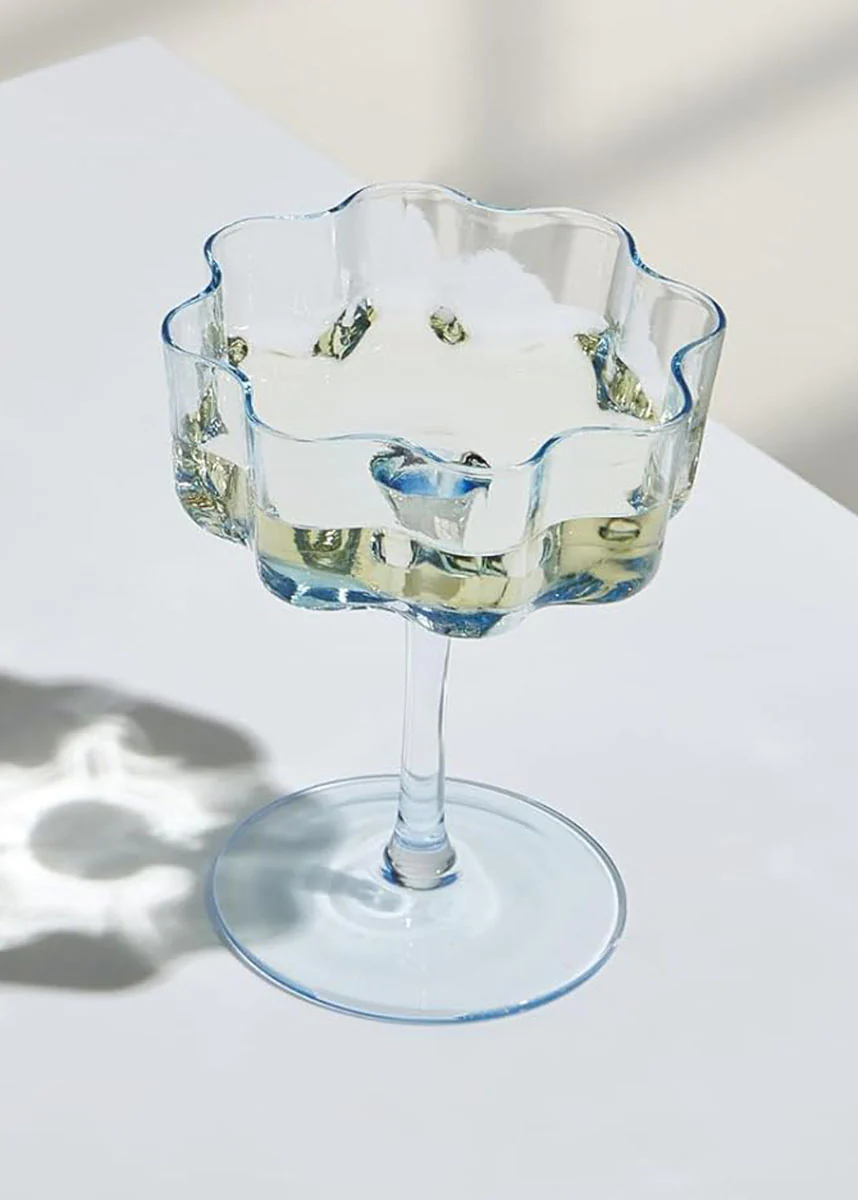 Bright Flower Wave Coupe Cocktail Glass - Image 9