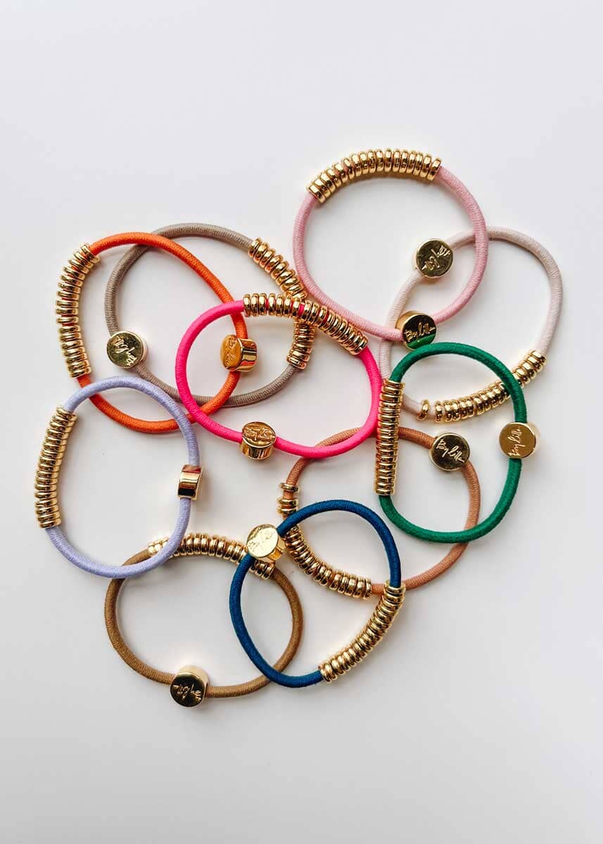 By Lilla Elastic Hairtie Bracelets - Gold Disc - Image 11