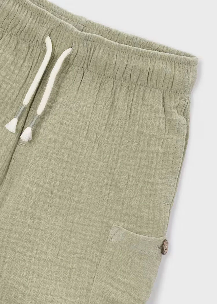 Callum Linen Wide Leg Shorts - Bamboo - Image 3