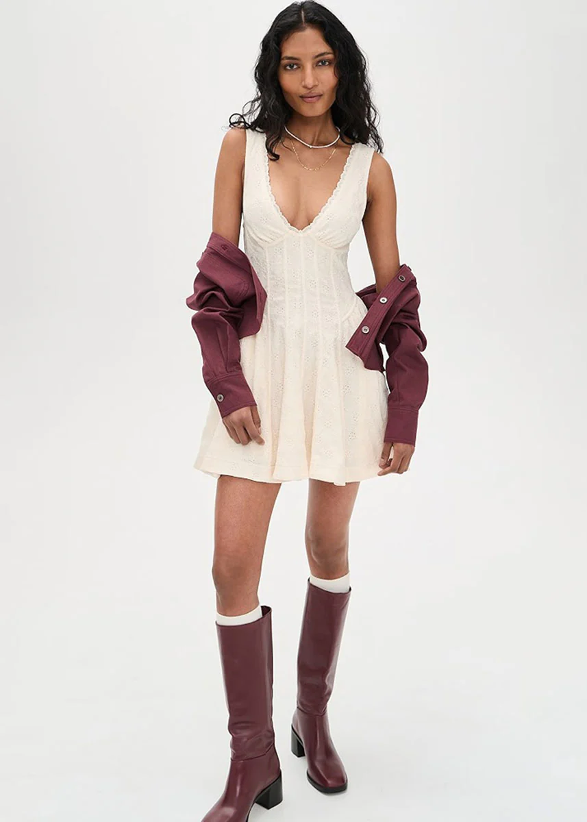Can't Help It Mini Dress - Champagne Sugar Comb - Image 5
