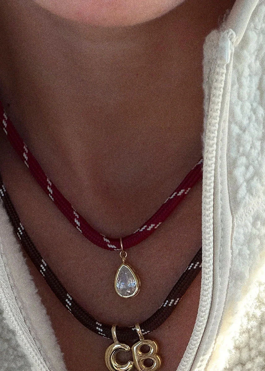 Caroline Pear Necklace - Burgundy Cherry - Image 2