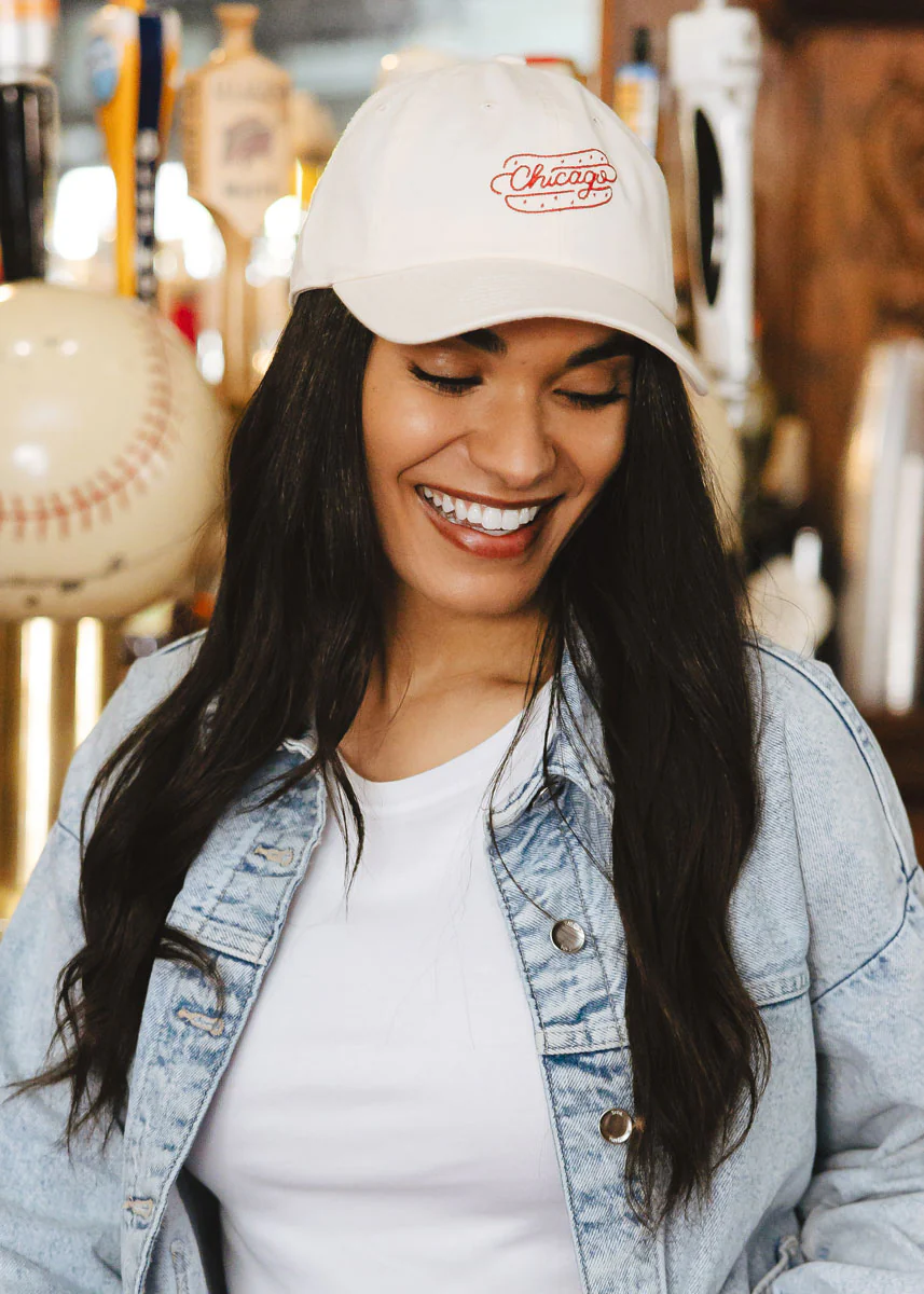 Chainstitch Chicago Dog Dad Hat - Ivory - Image 2
