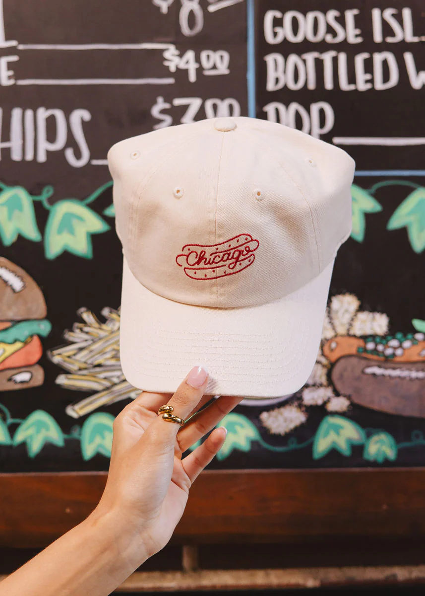 Chainstitch Chicago Dog Dad Hat - Ivory - Image 3