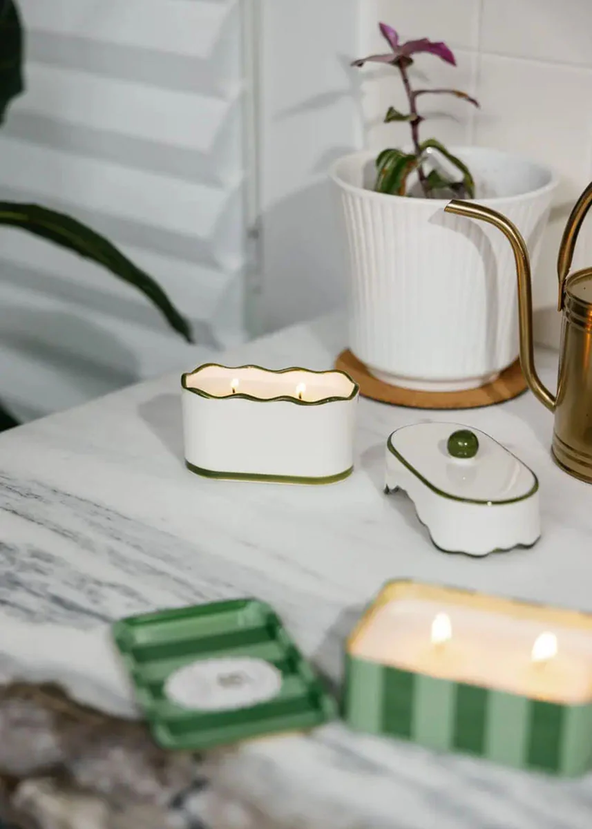 Chérie Ceramic Dish Candle - Smoked Pistachio - 5.5oz - Image 2