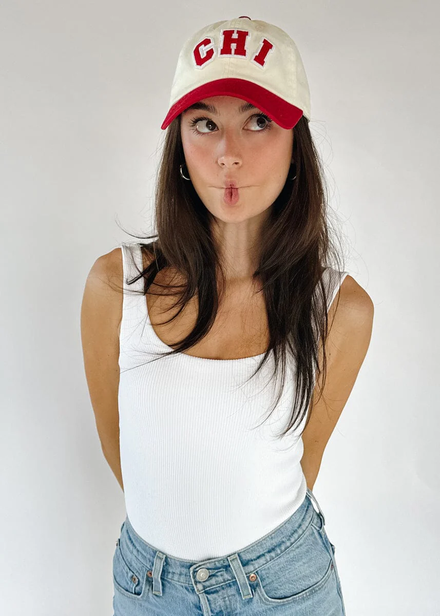 Chi 2-Tone Baseball Cap - Red - Image 2