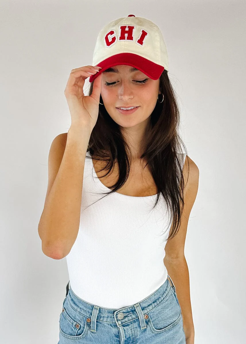 Chi 2-Tone Baseball Cap - Red - Image 6