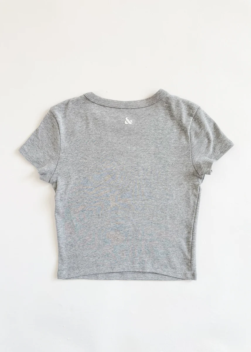Chi Baseball Baby Tee - Gray - Image 6