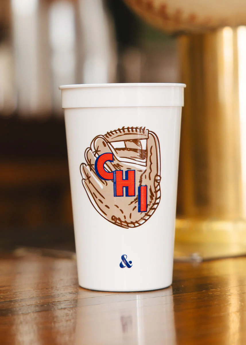 Chi Baseball Mitt Stadium Cup - Red & Blue - Image 2