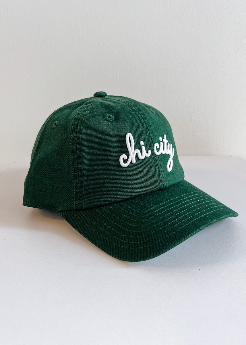 Chi City Cursive Dad Hat - Green - Image 3