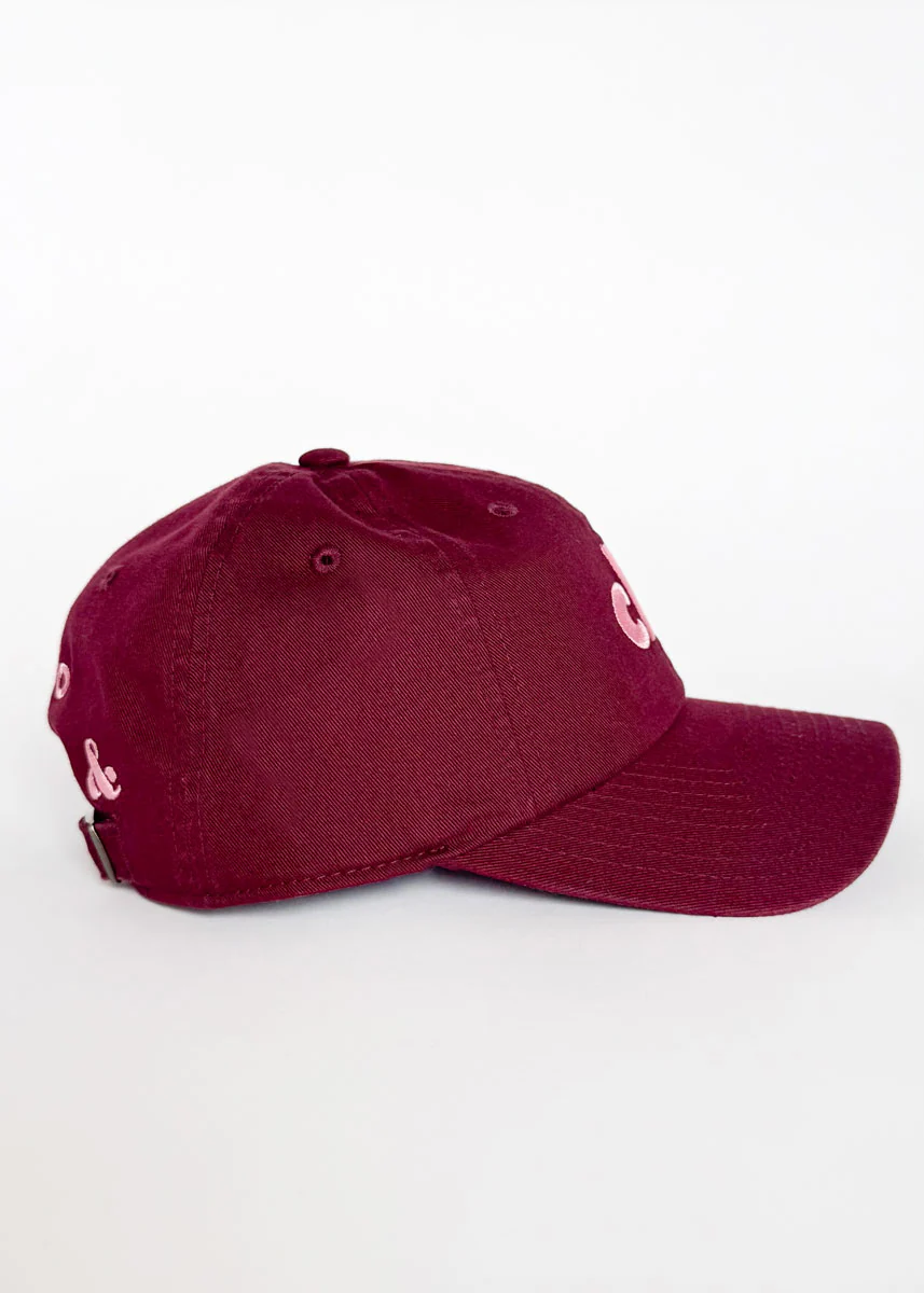 Chi Dad Hat - Burgundy & Pink - Image 5