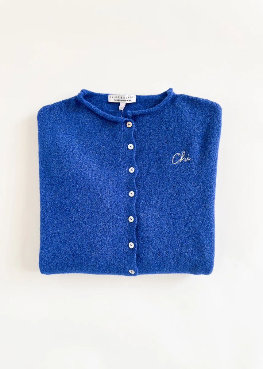Chi Embroidered Piper Cardigan - Cobalt - Image 5