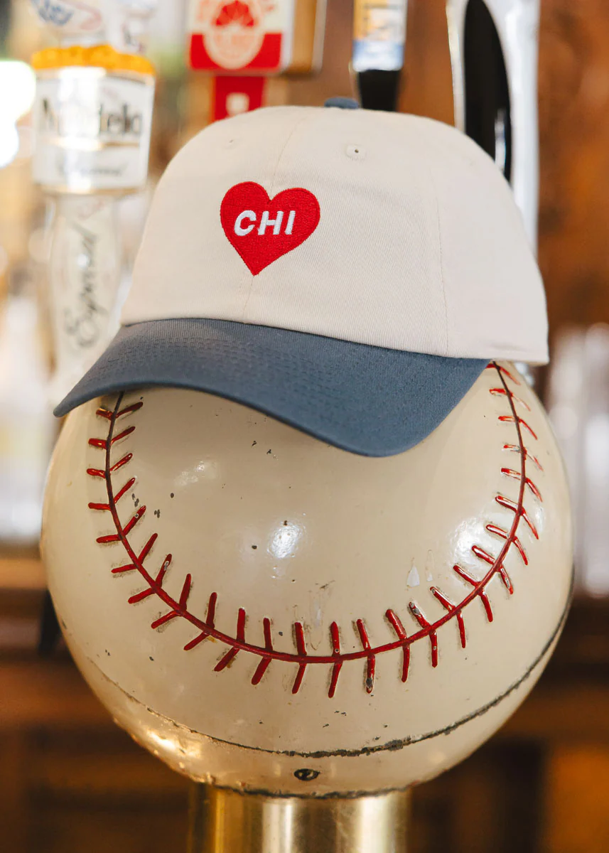 Chi Heart Icon Hat - Ivory & Breaker Blue - Image 3