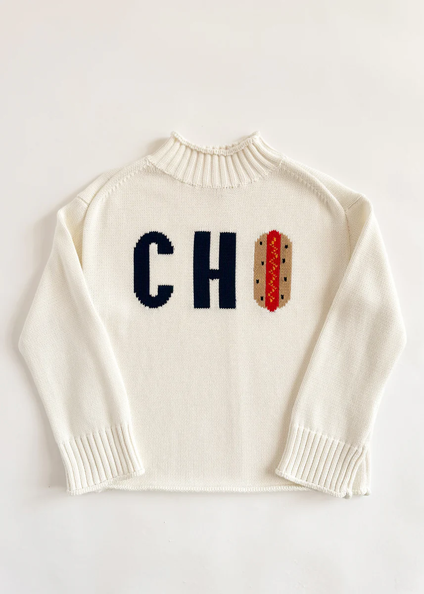 Chi Hot Dog Mock Neck Sweater - Ivory - Image 2