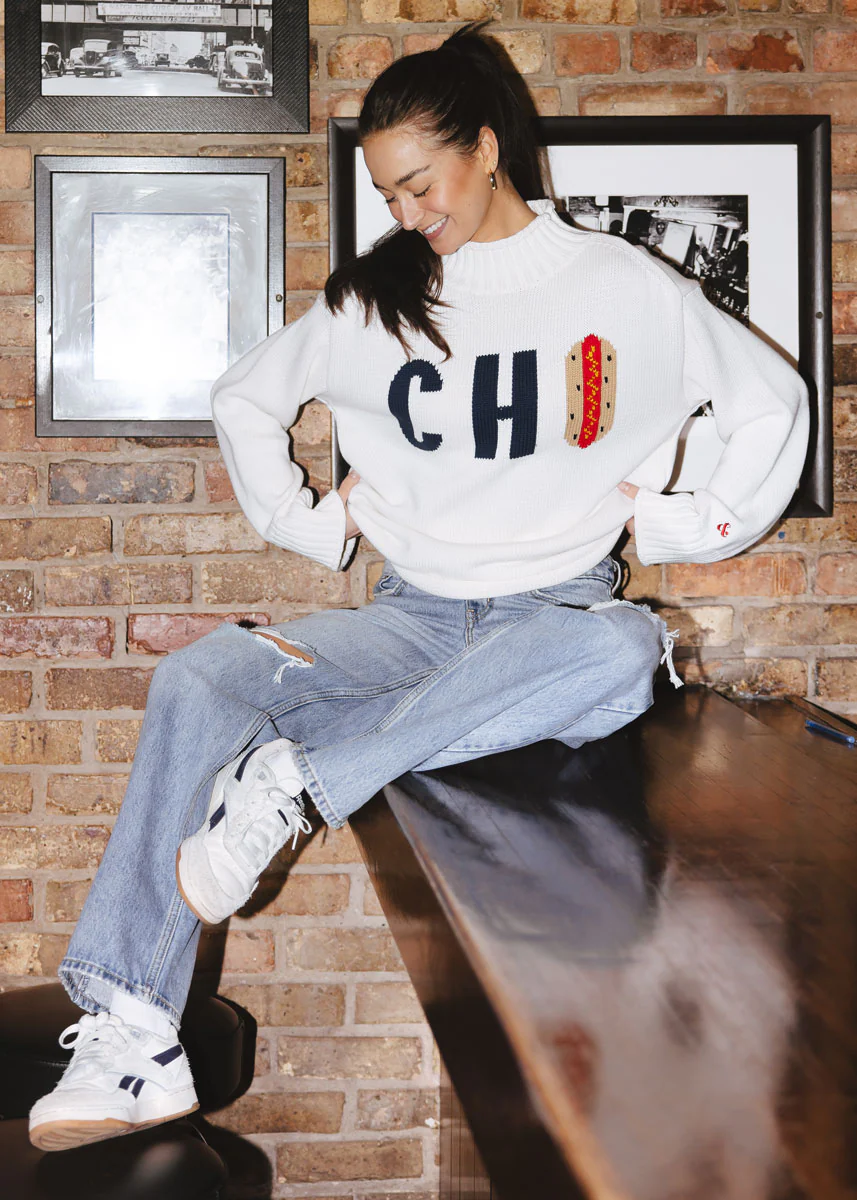 Chi Hot Dog Mock Neck Sweater - Ivory - Image 4