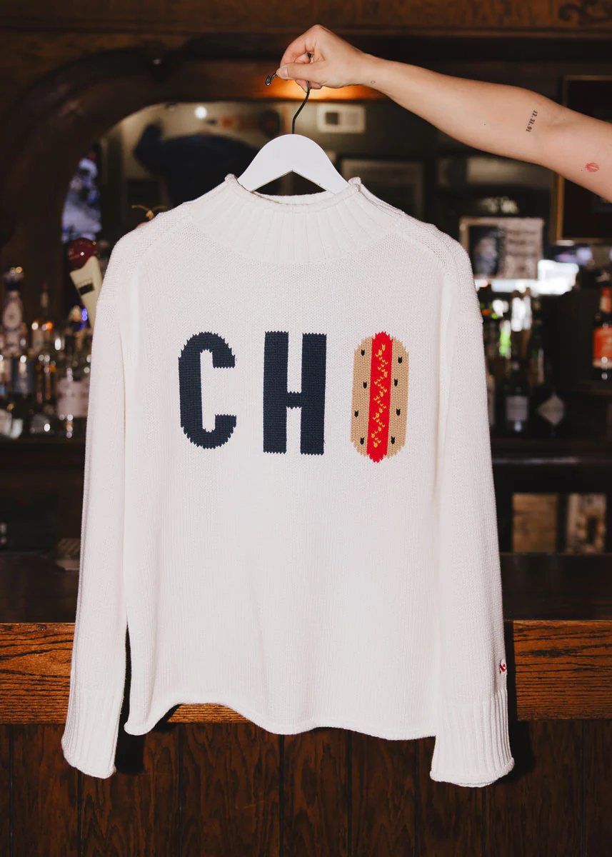 Chi Hot Dog Mock Neck Sweater - Ivory - Image 5