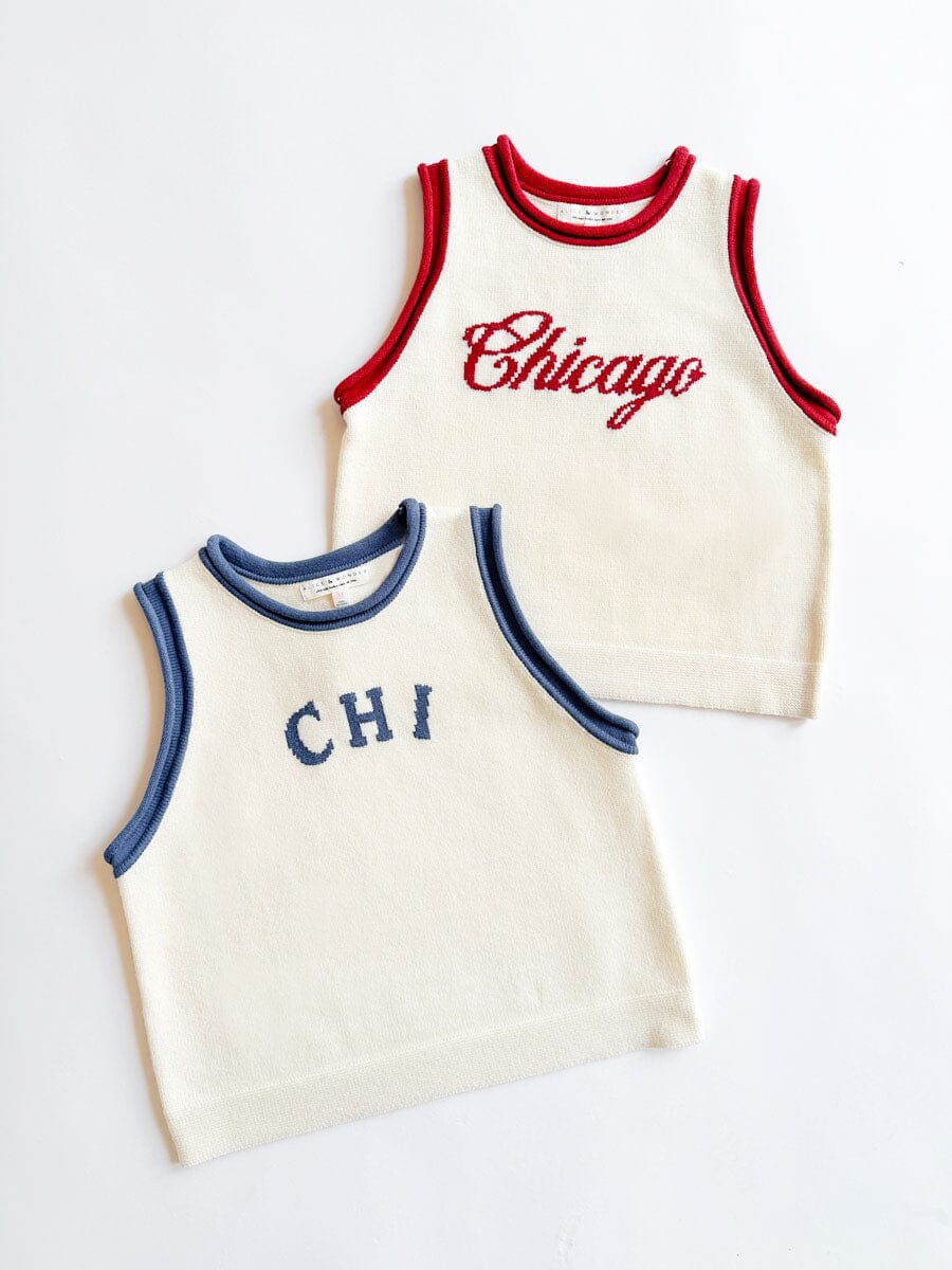 Chi Ringer Sweater Vest - Ivory Blue Combo - Image 9