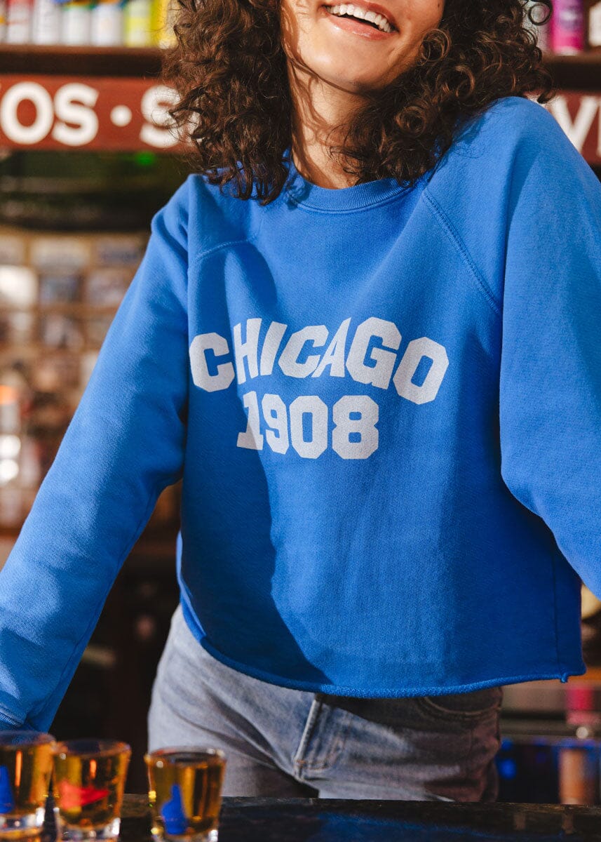 Chicago 1908 Classic Crew Sweatshirt - Vintage Royal Blue - Image 3