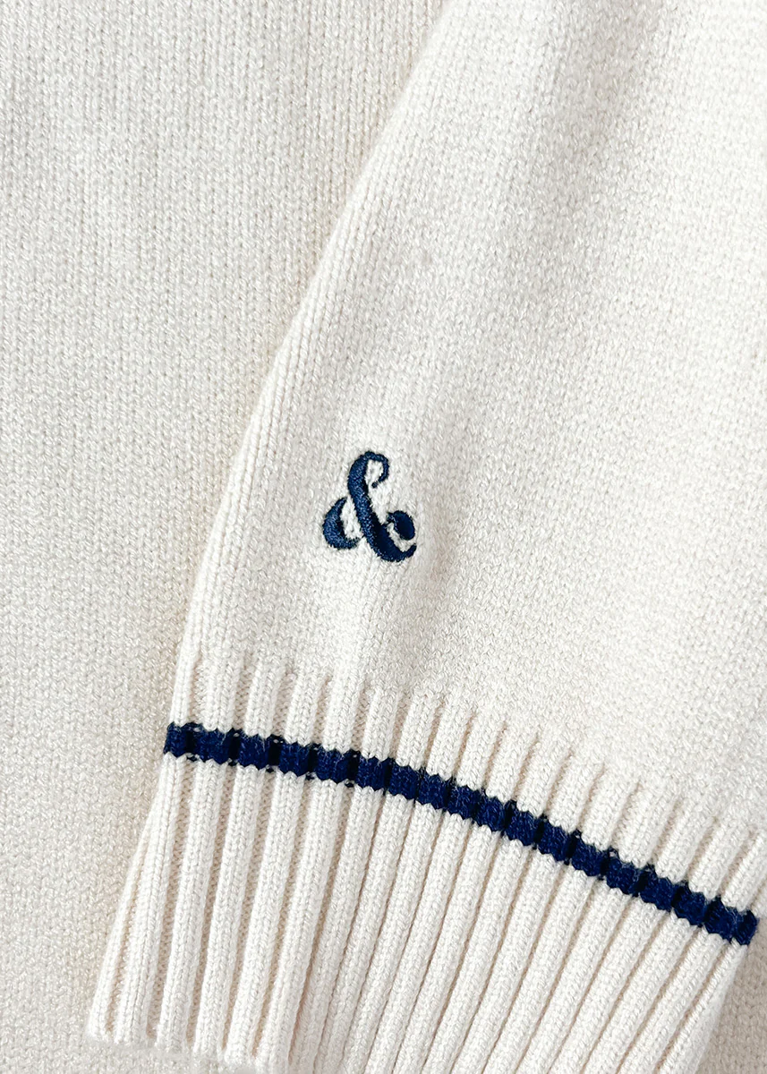 Chicago '85 Oversized Stripe Cuff Sweater - Cream - Image 7