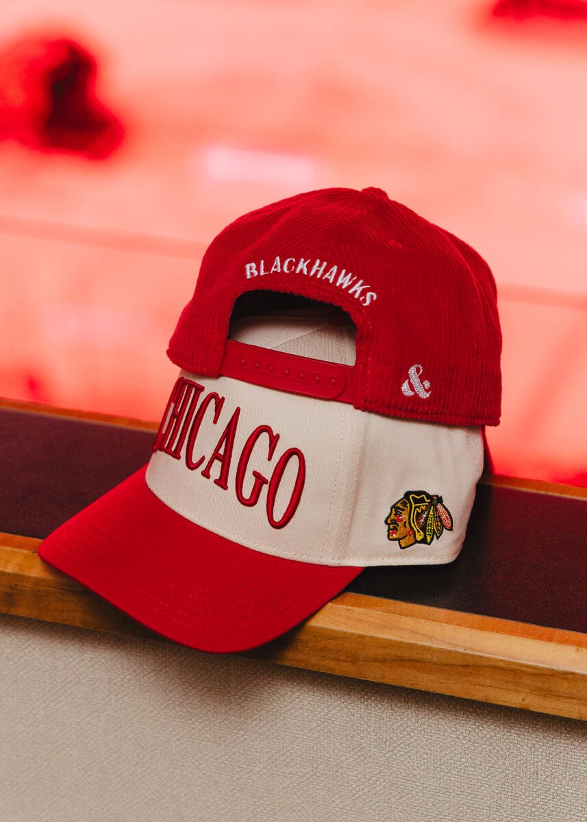 Chicago Blackhawks Wide Whale Cord Baseball Cap - Red - Image 4