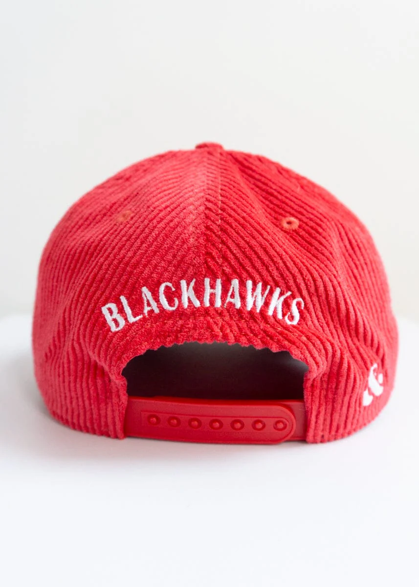 Chicago Blackhawks Wide Whale Cord Baseball Cap - Red - Image 8