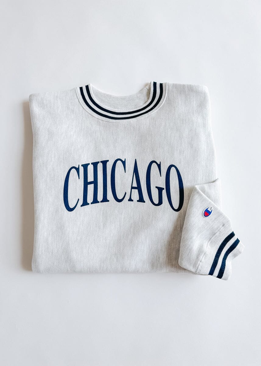Chicago Champion Striped Rib Crewneck - Navy - Image 2