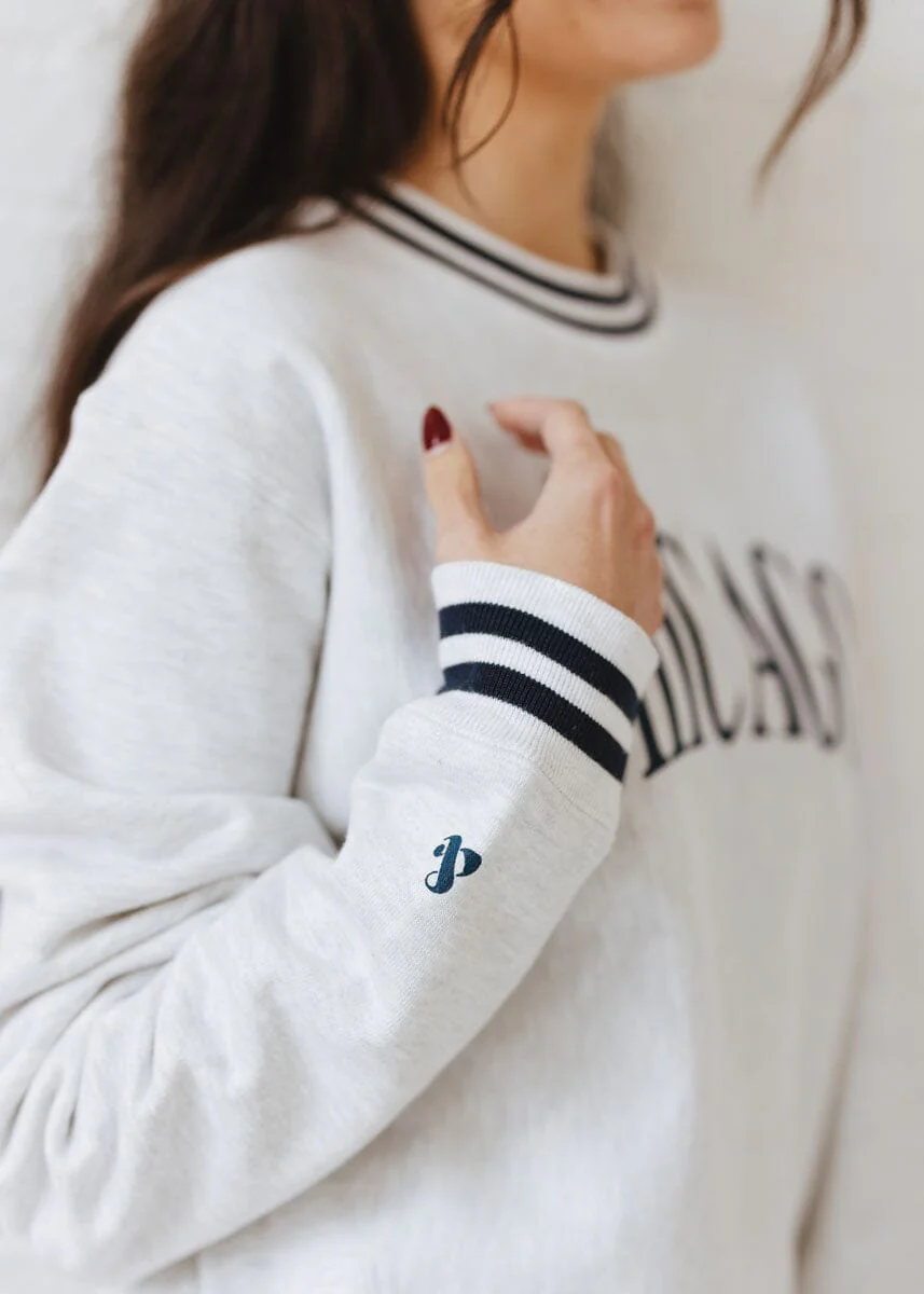 Chicago Champion Striped Rib Crewneck - Navy - Image 5