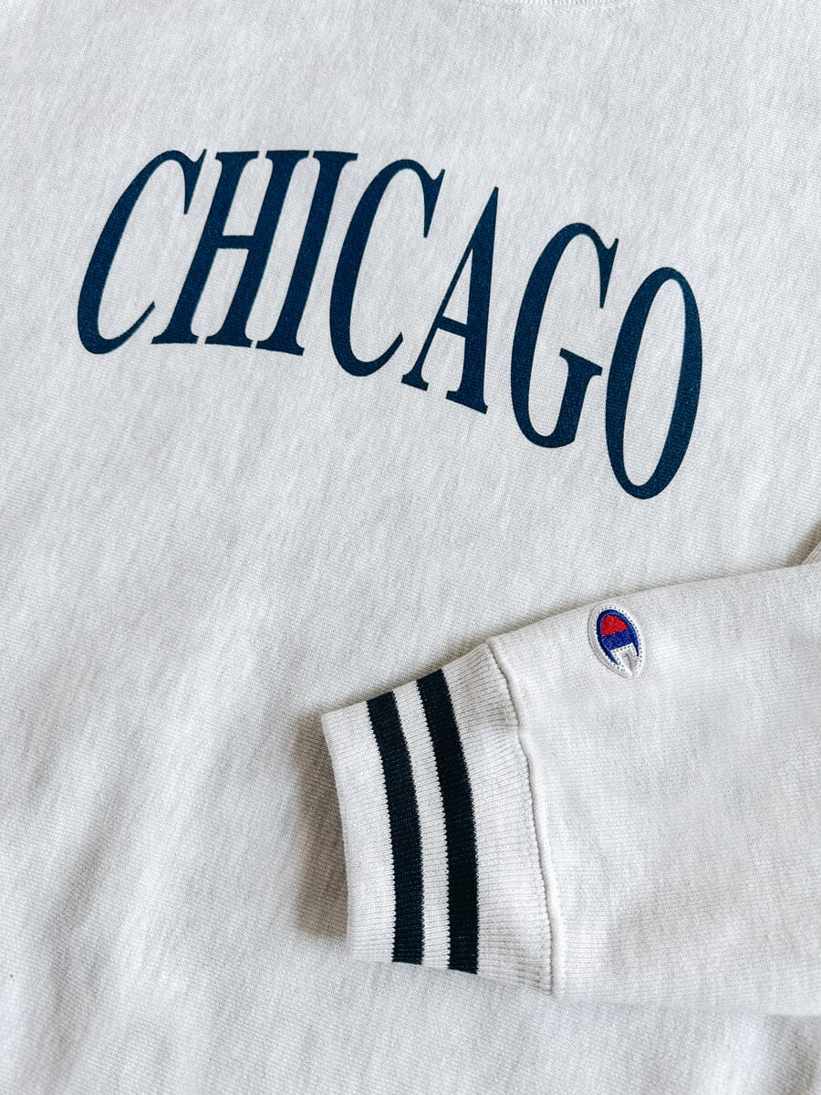 Chicago Champion Striped Rib Crewneck - Navy - Image 7