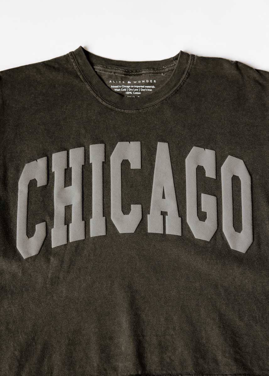 Chicago Collegiate Puff Crop Tee - Pepper - Image 6