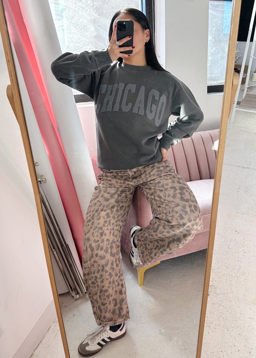 Chicago Collegiate Puff Sweatshirt - Black - Image 4