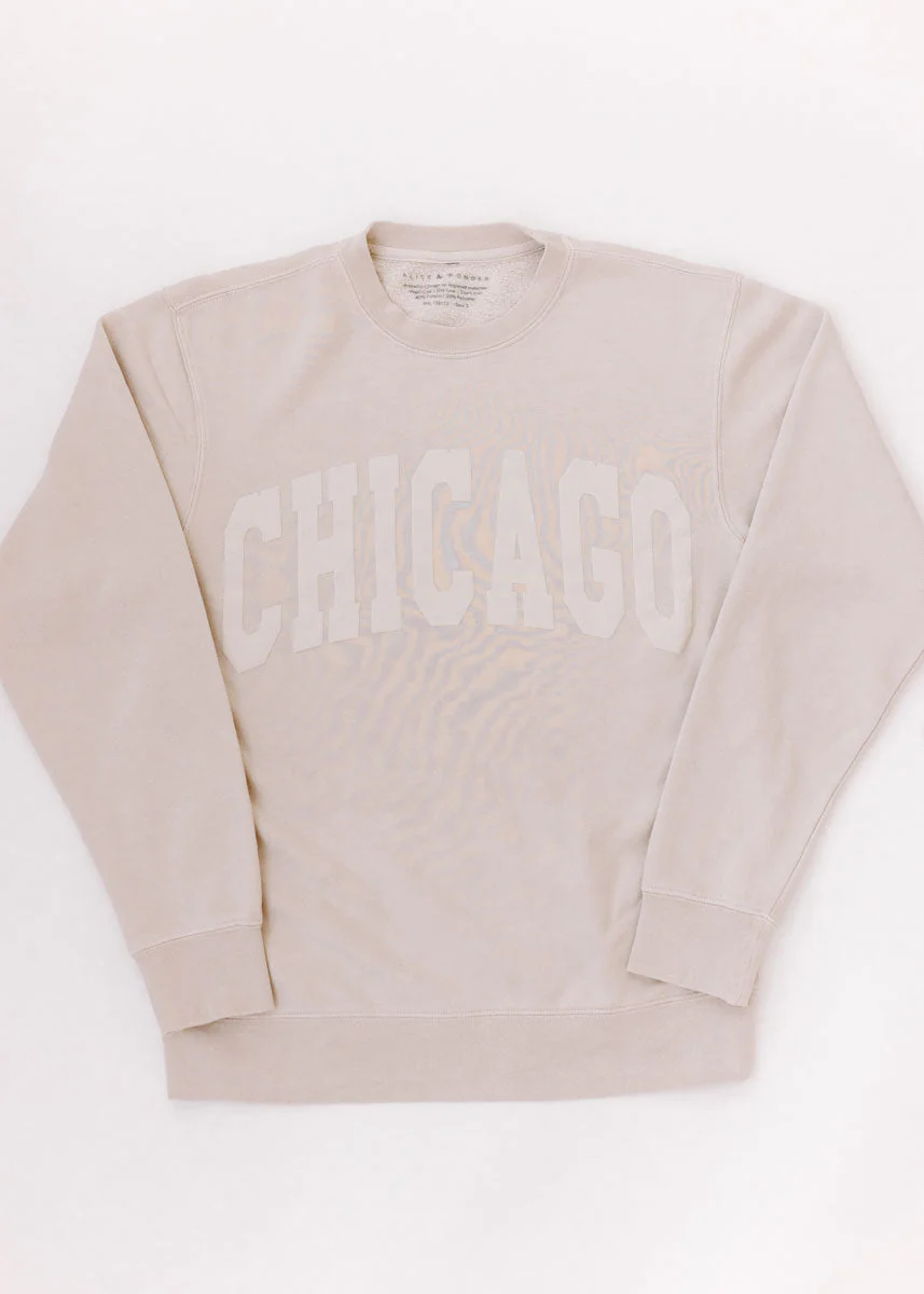 Chicago Collegiate Puff Sweatshirt - Ivory - Image 6