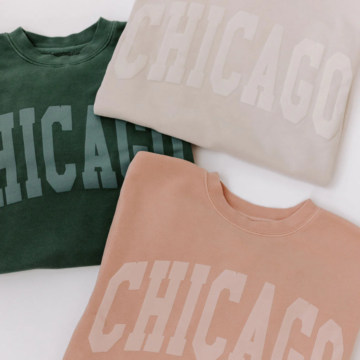 Chicago Collegiate Puff Sweatshirt - Ivory - Image 7