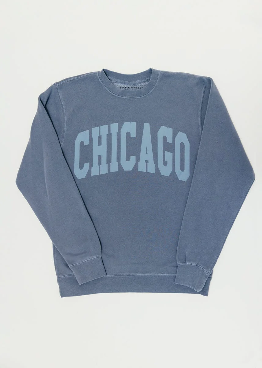 Chicago Collegiate Puff Sweatshirt - Slate Blue - Image 5