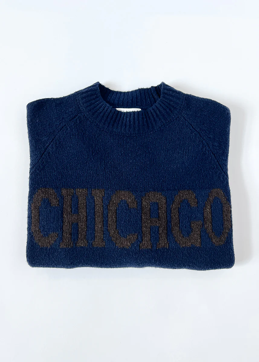 Chicago Crop Sweater - Navy - Image 8
