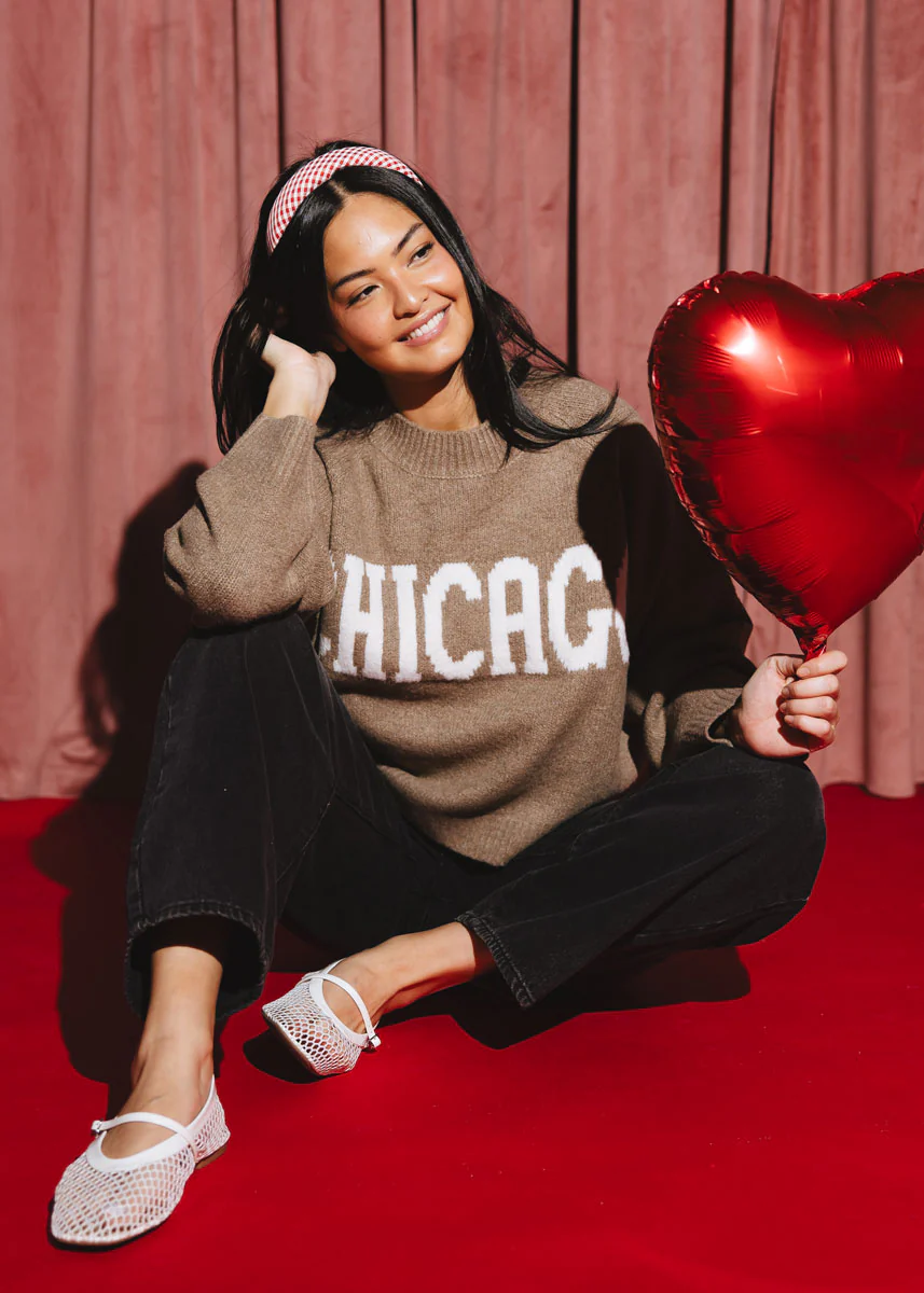 Chicago Crop Sweater - Taupe - Image 5