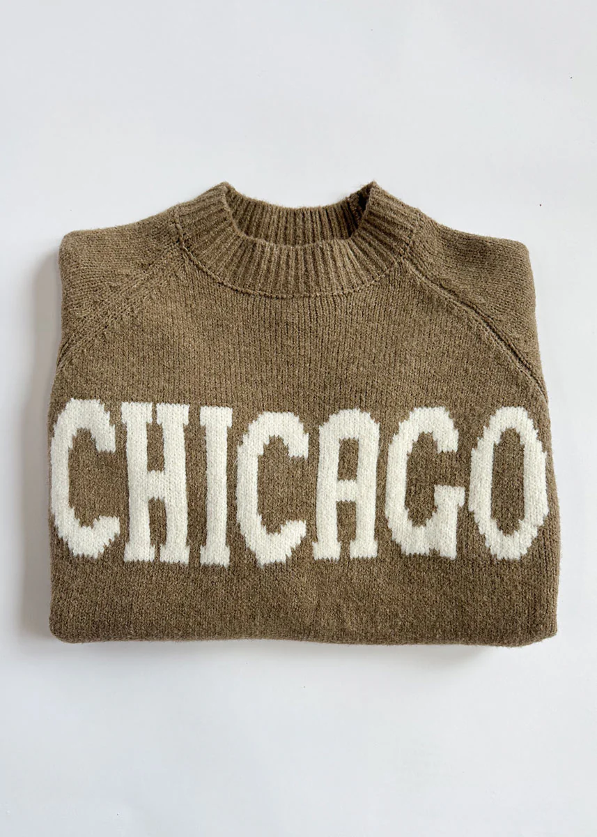 Chicago Crop Sweater - Taupe - Image 6