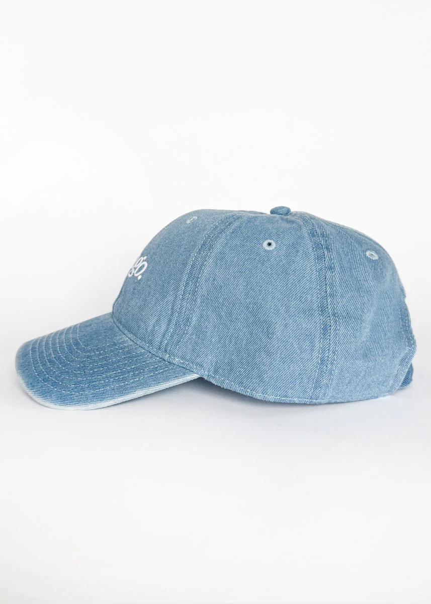 Chicago. Dad Hat - Denim & White Embroidery - Image 3
