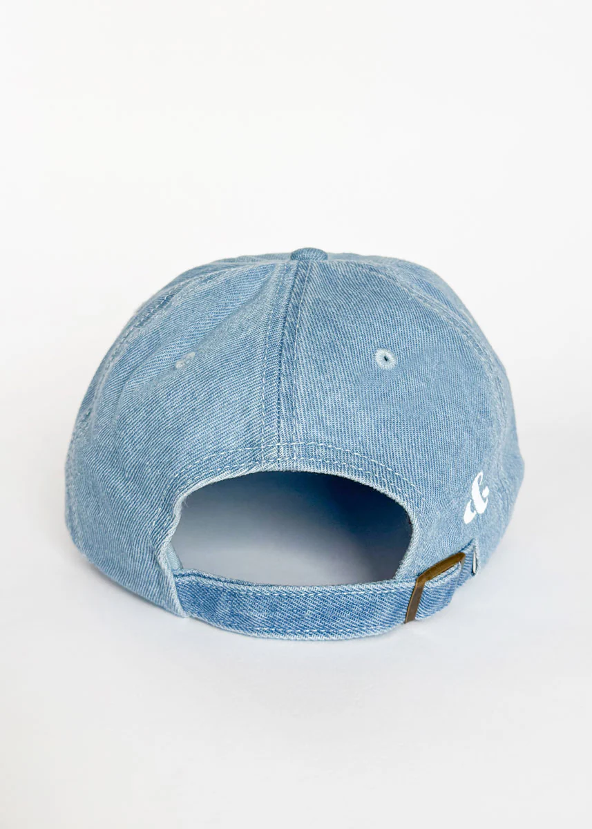 Chicago. Dad Hat - Denim & White Embroidery - Image 4
