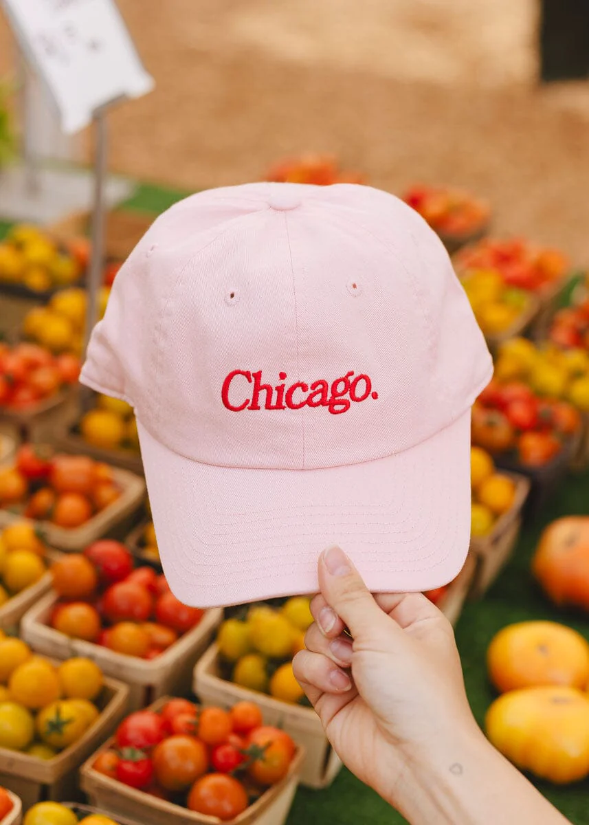 Chicago. Dad Hat - Pink & Red - Image 4