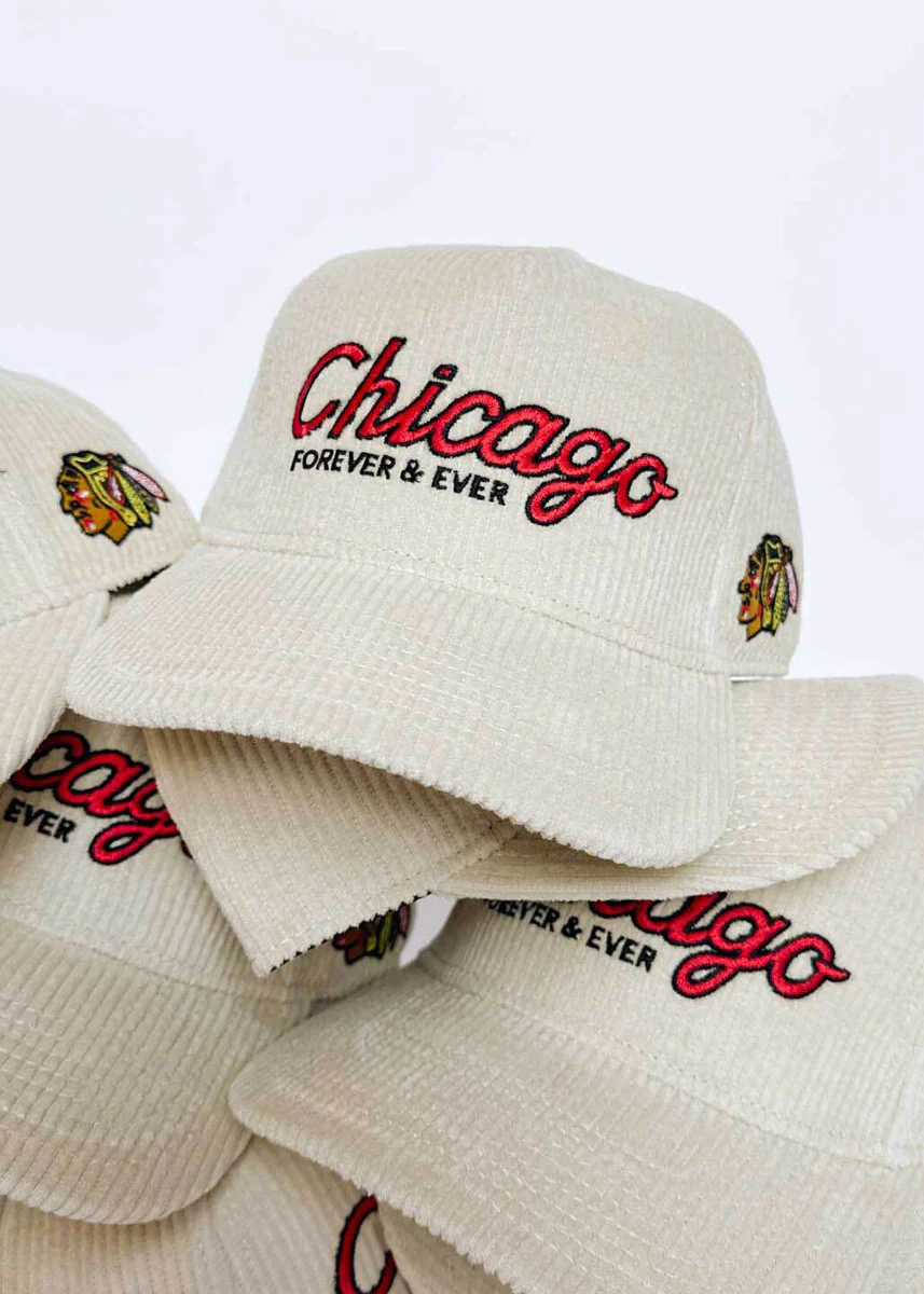 Chicago Forever Wide Whale Cord Hat - Blackhawks - Image 3